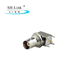 Right angle BNC female connector for PCB mount